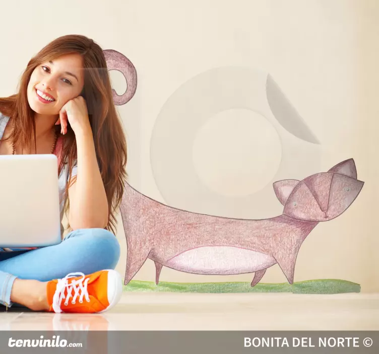 아이 고양이 그림 벽 스티커 - TenStickers