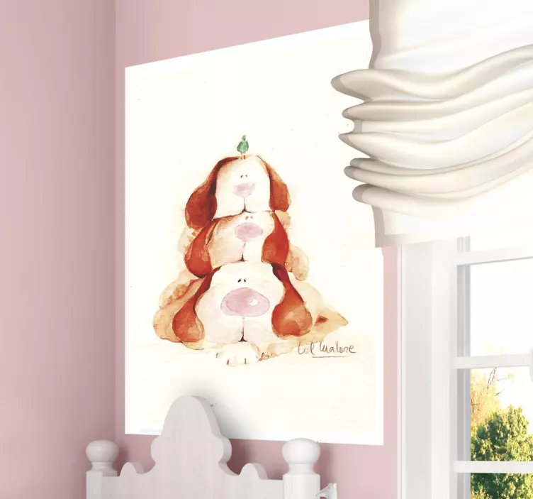 아이 세 강아지 말론 벽 벽화 - TenStickers