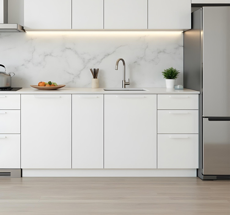 부엌 벽 스티커 심플한 흰색 디자인 - TenStickers