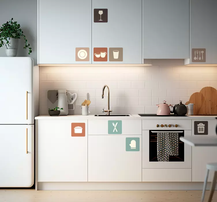 주방 용품 벽 스티커 아이콘 부엌 상자 - TenStickers