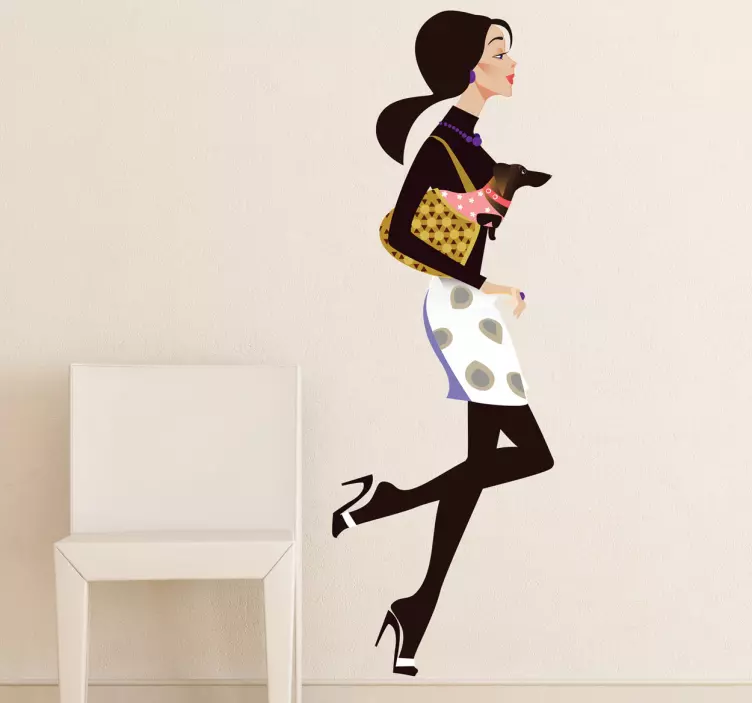 숙녀와 쇼핑몰 데칼 - TenStickers
