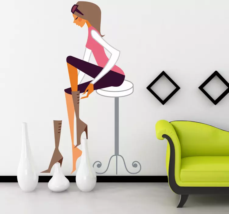 레이디 부츠 장식 스티커 - TenStickers