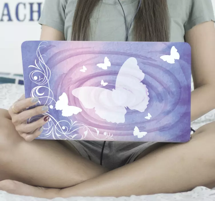 노트북용 스킨 나비 소용돌이 디자인 - TenStickers