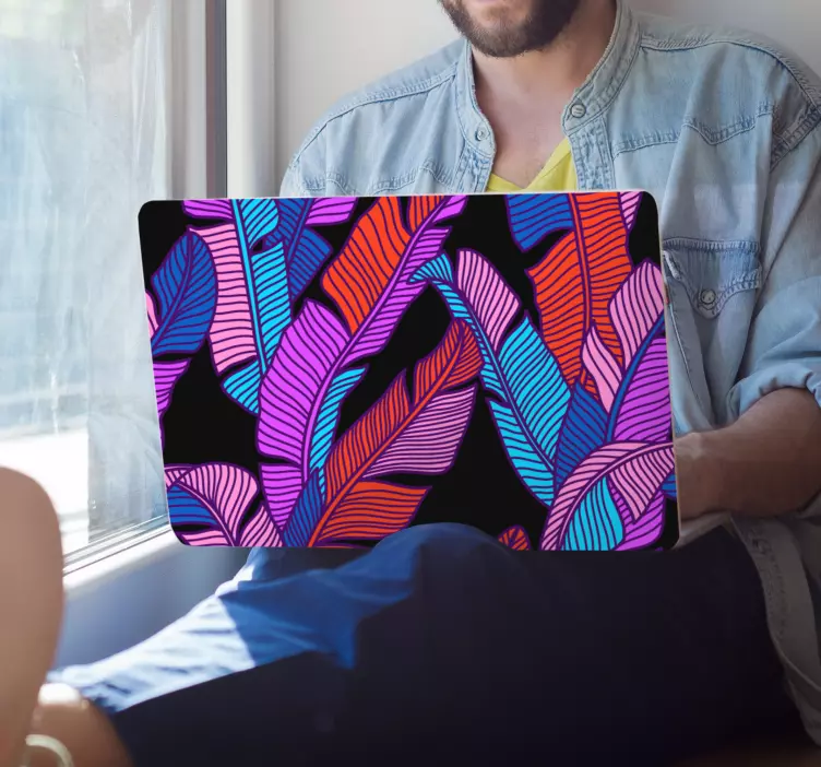 노트북용 스킨 다채로운 잎사귀 패턴 - TenStickers