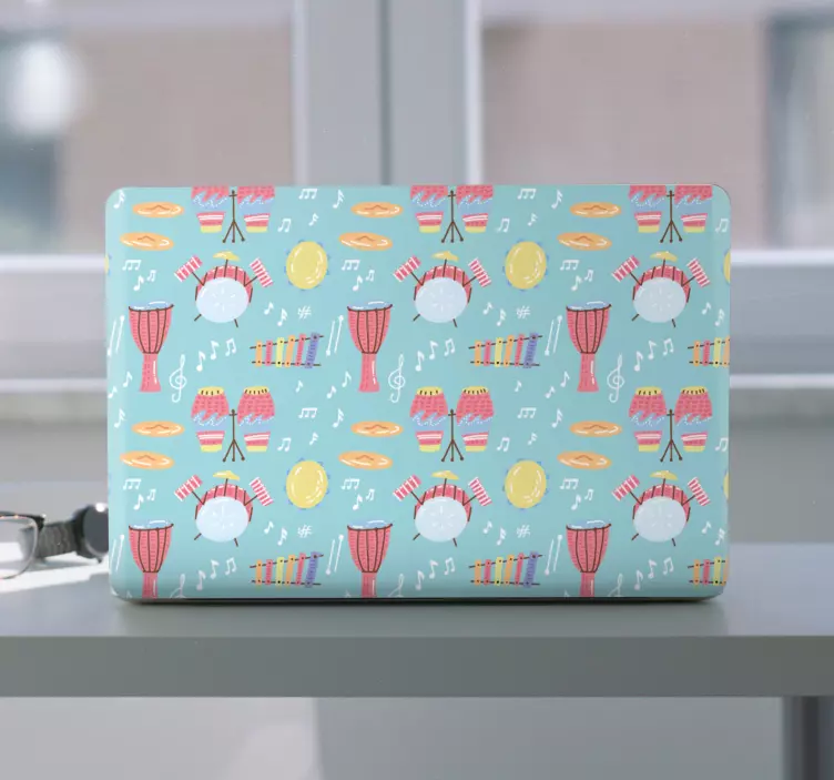 노트북용 스킨 다채로운 음악 요소 - TenStickers