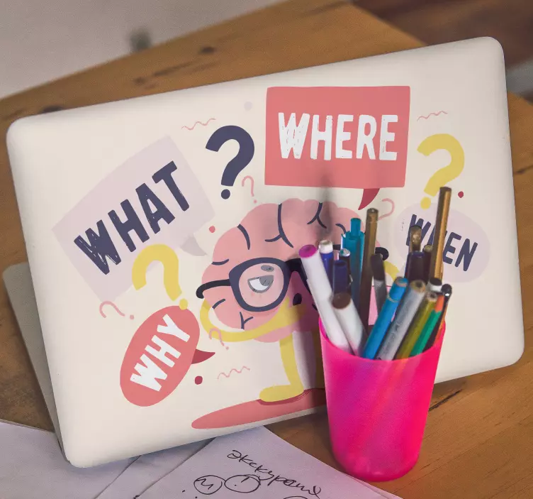 노트북용 스킨 호기심 많은 뇌 캐릭터들 - TenStickers