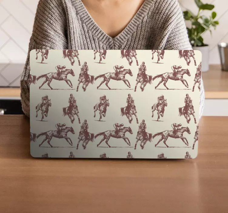 노트북용 스킨 승마 인물 패턴 - TenStickers