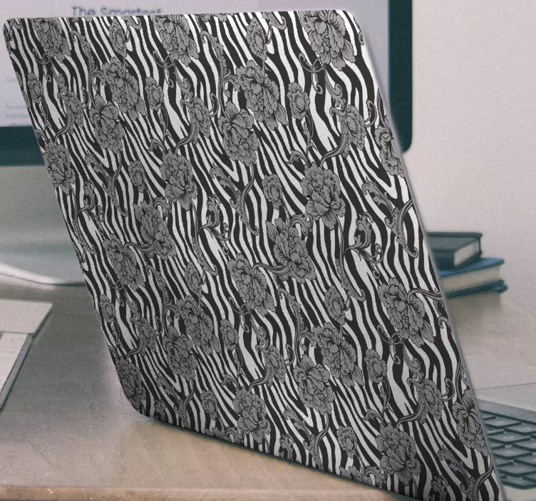 노트북용 스킨 꽃무늬 얼룩말 무늬 - TenStickers