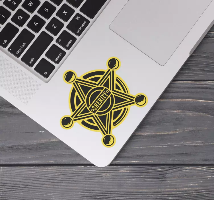 노트북 스티커 보안관 별 배지 - TenStickers