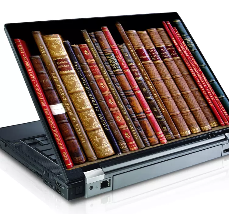 도서관 서적 노트북 스티커 - TenStickers