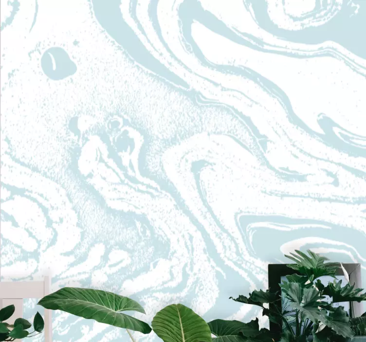 거실 벽 스티커 유동적인 파도 패턴 - TenStickers