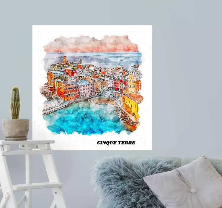 위치 벽 스티커 친퀘 테레 전망 - TenStickers