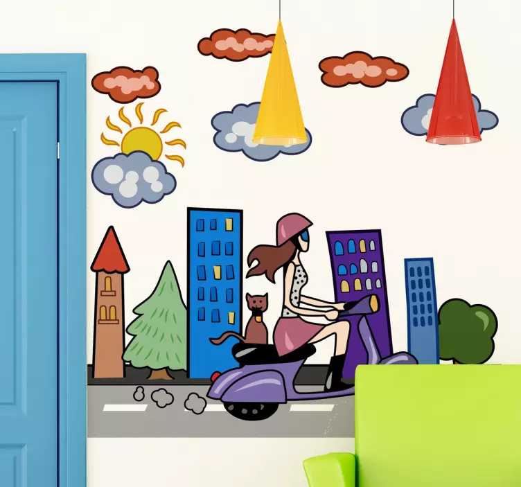 위치 벽 스티커 도시 탐험 라이드 - TenStickers