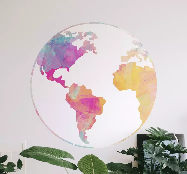 위치 벽 스티커 다채로운 지리적 모티프 - TenStickers