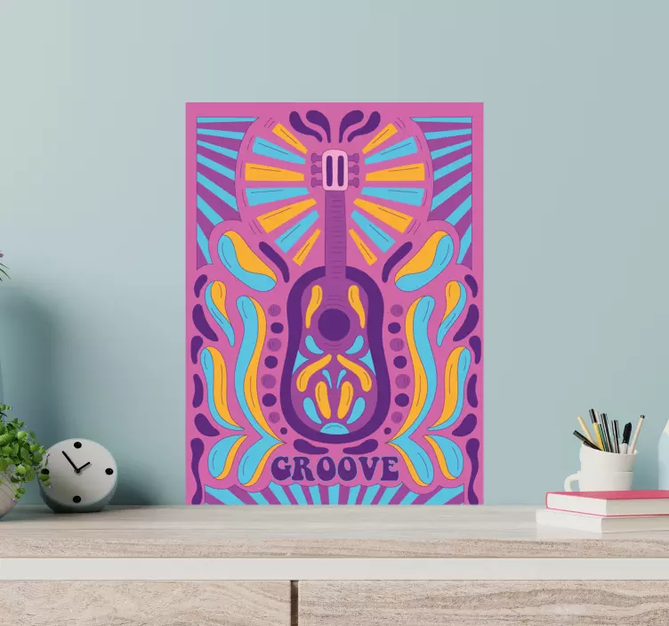 위치 벽 스티커 화려한 기타 아트 - TenStickers