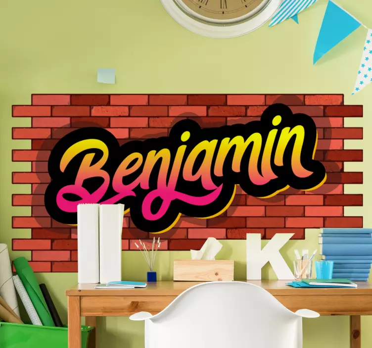 위치 벽 스티커 맞춤 벽돌 이름 - TenStickers