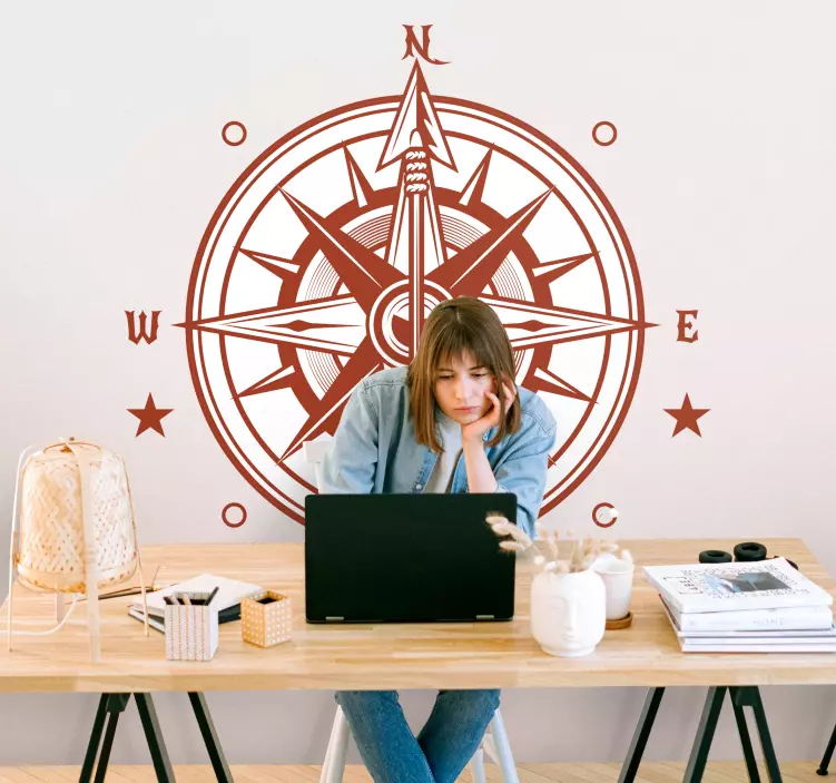위치 벽 스티커 항해 방향 나침반 - TenStickers