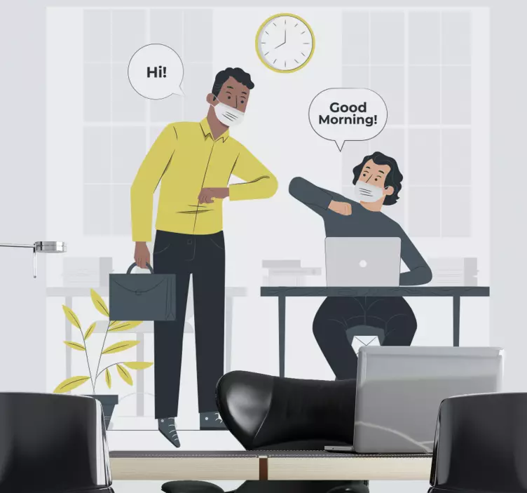 위치 벽 스티커 사무실 아침 인사 - TenStickers