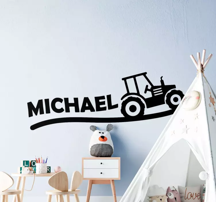 위치 벽 스티커 트랙터 개인 이름 - TenStickers
