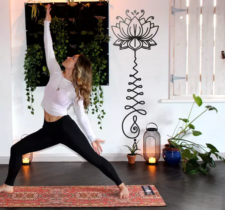 연꽃 unalome 꽃 스티커 - TenStickers