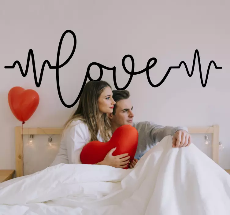 사랑의 심장 박동 사랑 스티커 - TenStickers