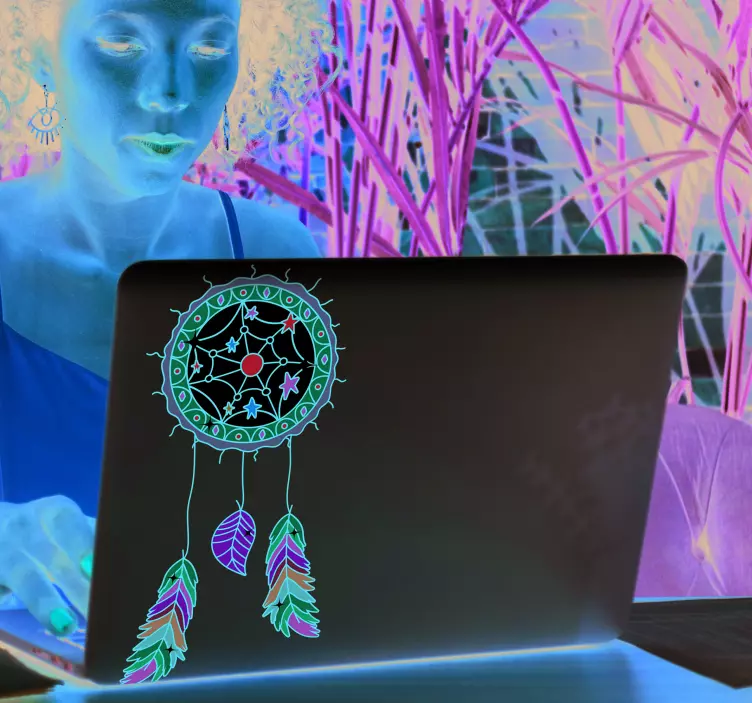 만다라 꿈의 포수 노트북 스티커 - TenStickers