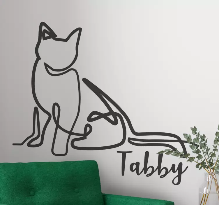 미니멀리스트 맞춤 고양이 스티커 - TenStickers