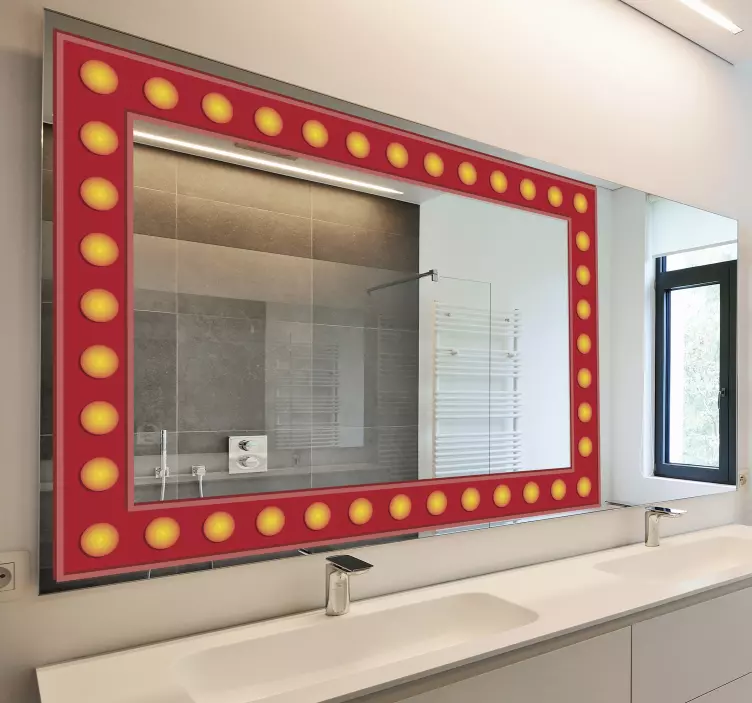 거울 프레임 효과 전구 거울 스티커 - TenStickers