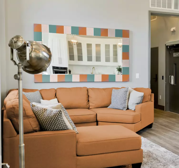 거울 스티커 다채로운 기하학적 프레임 - TenStickers