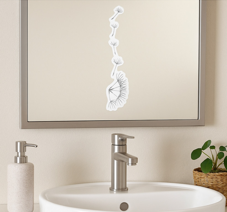 거울 스티커 민들레 씨앗 날리기 - TenStickers