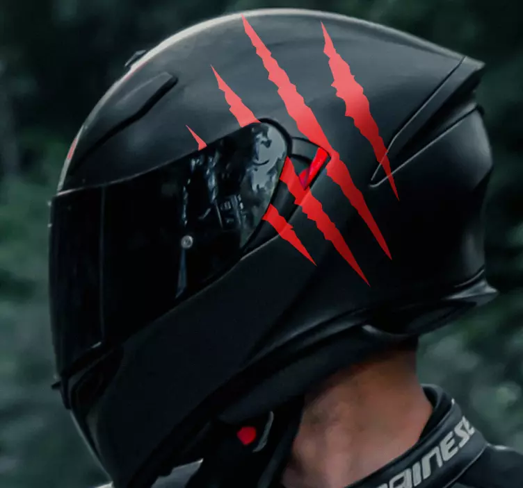 오토바이 스티커 흑백 스크래치 헬멧 - TenStickers