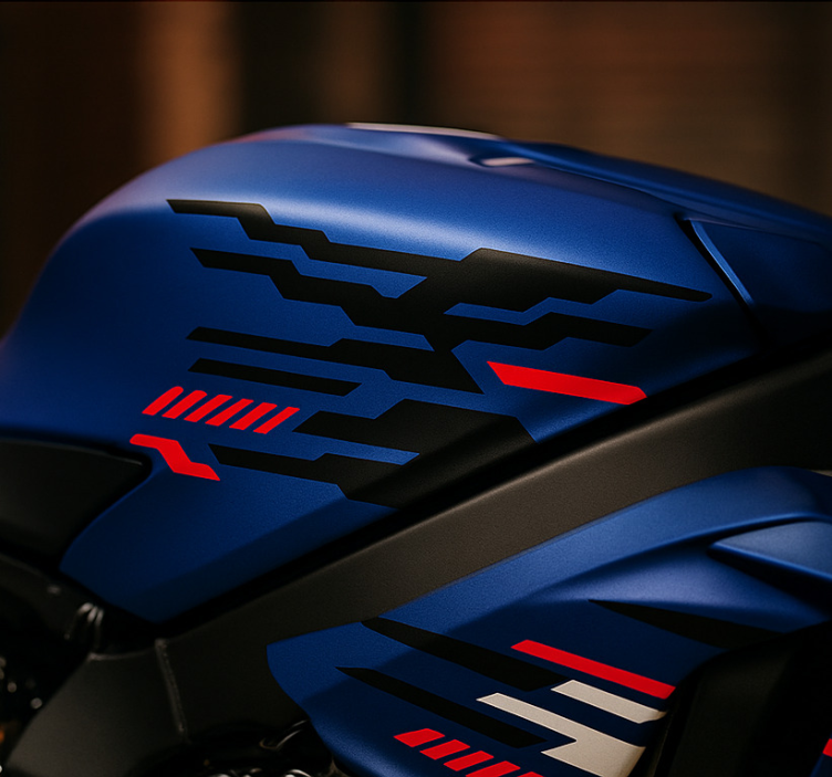 오토바이 스티커 블랙-레드 미래형 디자인 - TenStickers