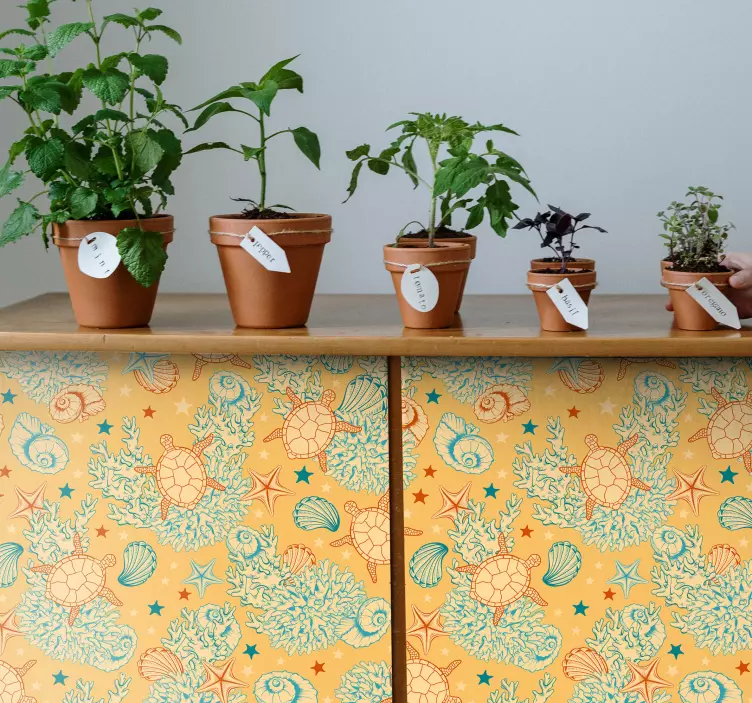 자연을 테마로 한 스티커 산호와 해양 생물 - TenStickers