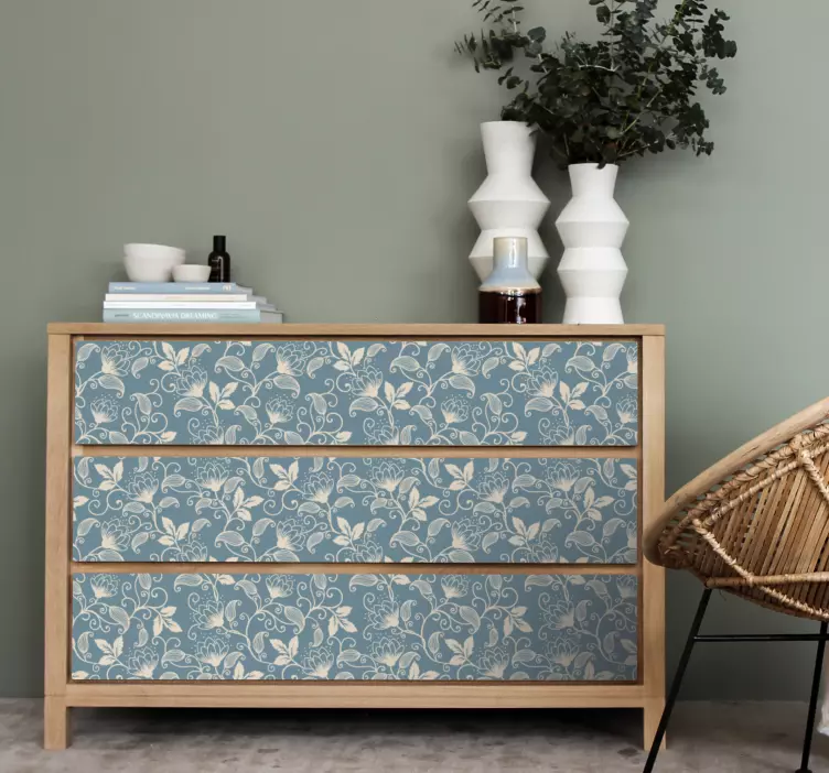 자연을 테마로 한 스티커 꽃 모티브 패턴 - TenStickers