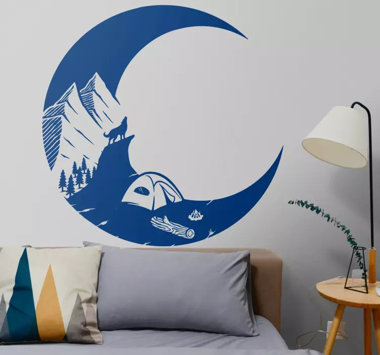 자연을 테마로 한 스티커 산악 캠핑 풍경 - TenStickers