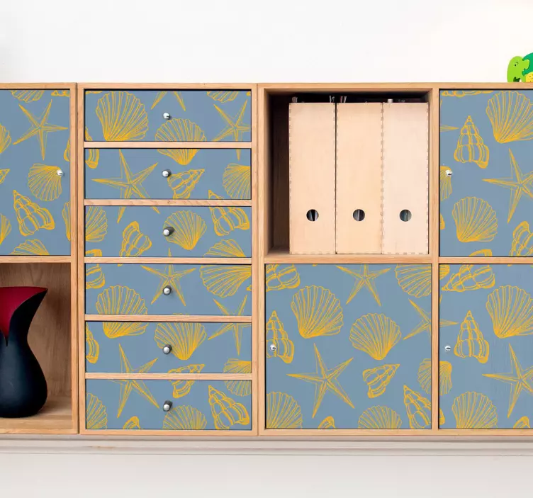 자연을 테마로 한 스티커 조개껍질과 별 - TenStickers