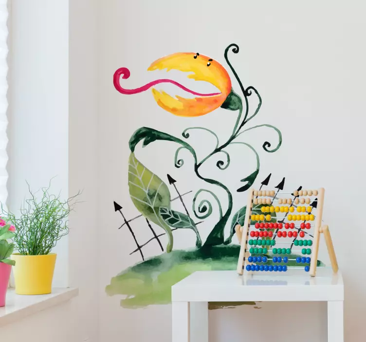 자연을 테마로 한 스티커 기발한 꽃 디자인 - TenStickers