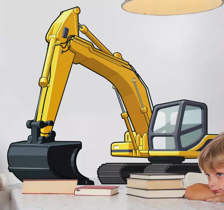 개체 벽 스티커 건설 차량 일러스트레이션 - TenStickers