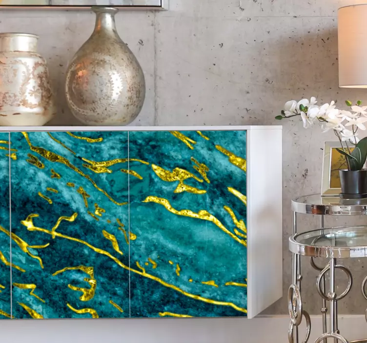 개체 벽 스티커 우아한 아쿠아 텍스처 - TenStickers