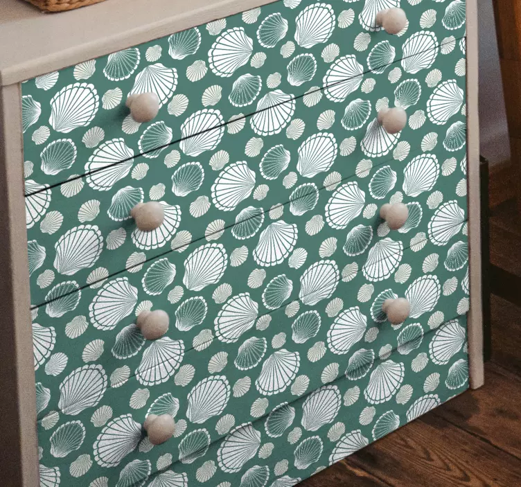 개체 벽 스티커 조개 프린트 커버 - TenStickers