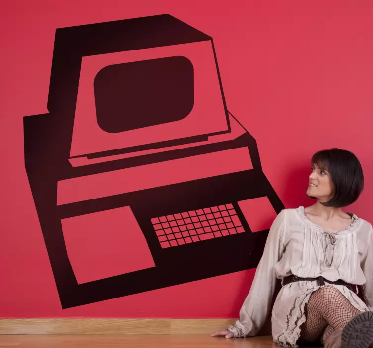 개체 벽 스티커 빈티지 컴퓨터 아트워크 - TenStickers