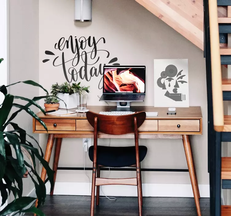 사무실 스티커 오늘을 즐기세요 동기부여 문구 - TenStickers