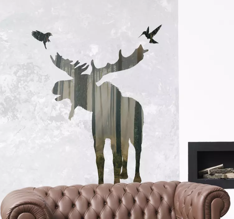 오 숲의 사슴 야생 동물 데칼 - TenStickers