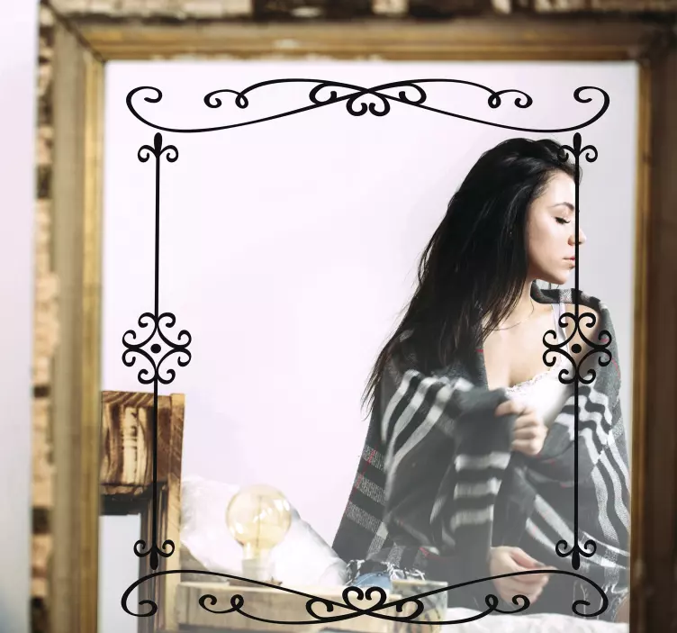 장식용 검은 거울 프레임 스티커 - TenStickers