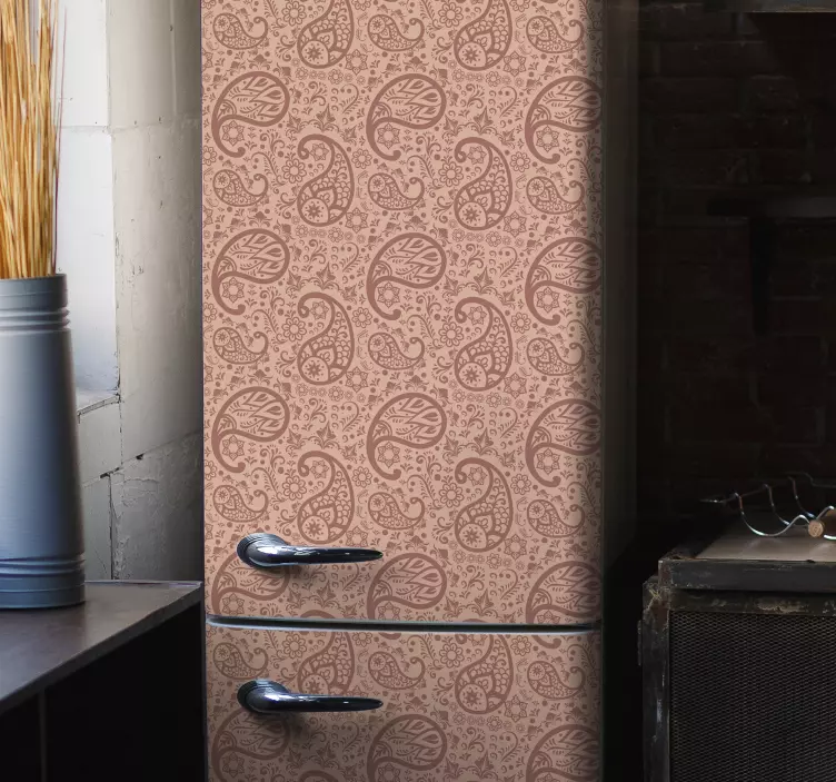 페이즐리 컬러 패턴 냉장고 스티커 - TenStickers