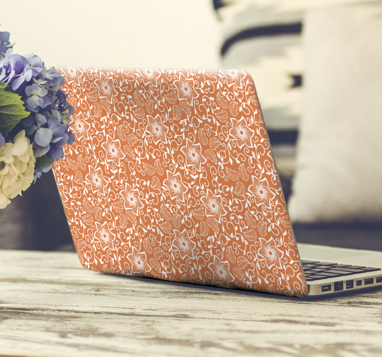 페이즐리 꽃 노트북 스티커 - TenStickers