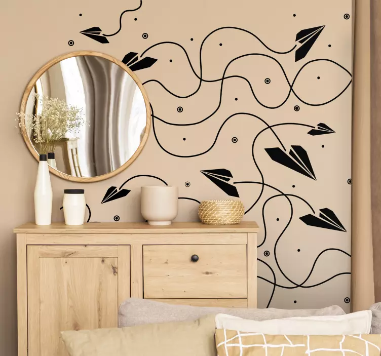 종이 비행기 스티커 - TenStickers