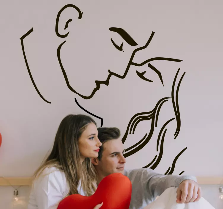 열정적 인 키스 커플 사랑 스티커 - TenStickers