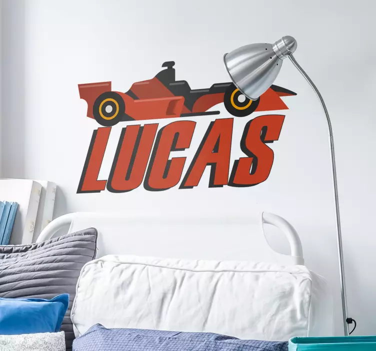 개인화 된 f1 자동차 벽 스티커 - TenStickers