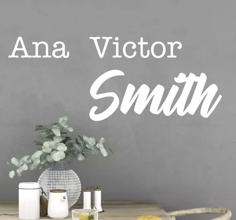 맞춤 남편과 아내 이름 웨딩 스티커 - TenStickers